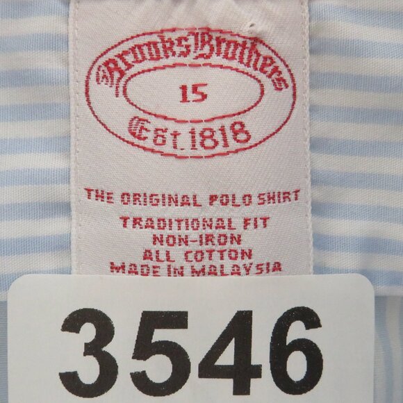 Brooks Brother* Men's Short Sleeve Button Down Curved Hem Pocket Shirt~ Medium - Picture 3 of 9